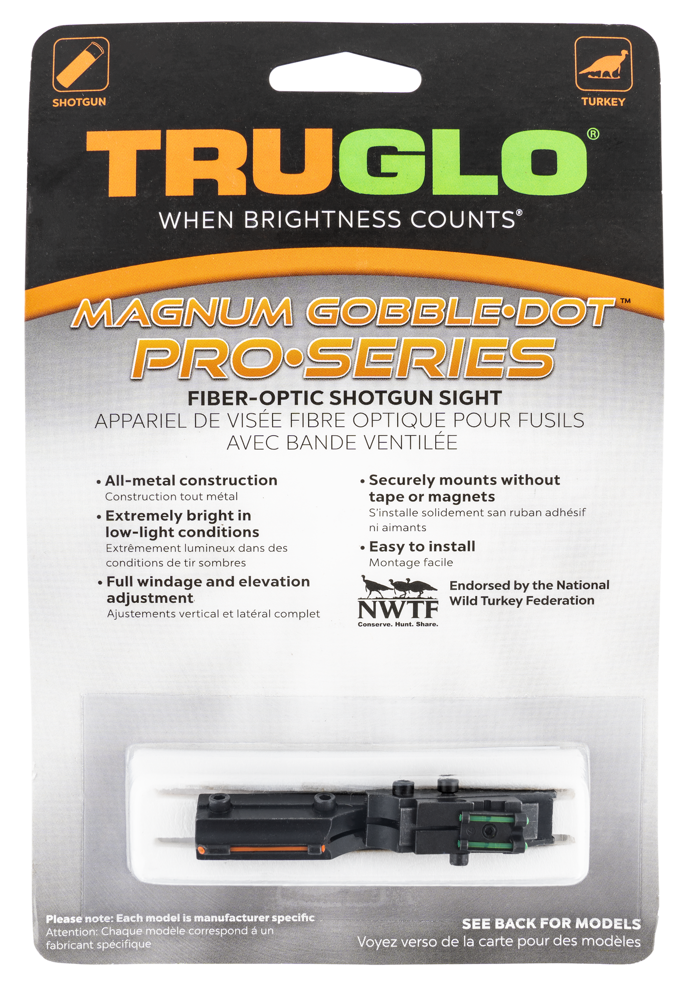Truglo Sight Set Gobble-dot - Pro Series 1/4" Rib Red/green