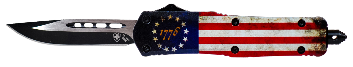 Templar Knife 1776, Temp Sbrf331 Smll  Betsy Ross Flag Drop Point Blk