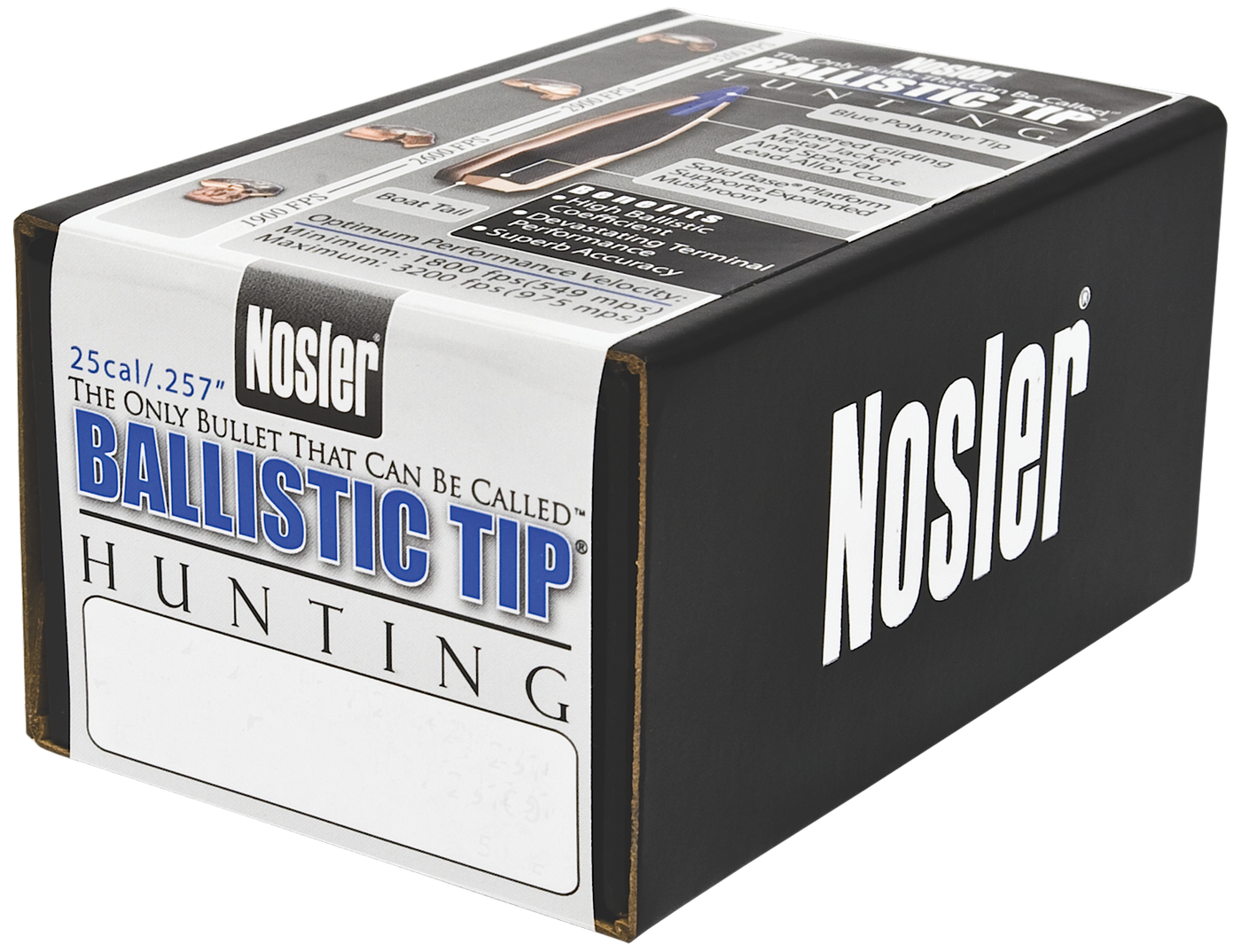 Nosler Ballistic Tip Hunting Bullets .25 Cal. 100 Gr. Spitzer Point 50 Pk.