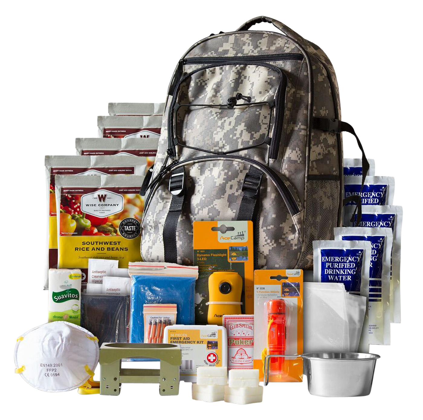 Wise Foods 5-day Survivial, Wise Rw01-622gsg 64 Piece Survival Back Pack