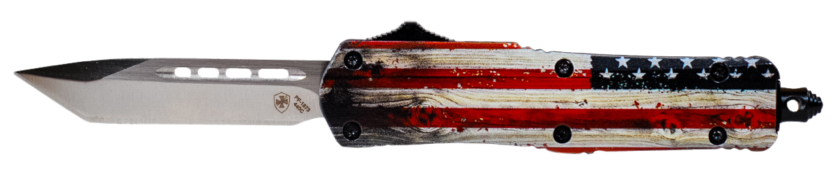 Templar Knife Small Otf Wood - Us Flag 3" Silver Tanto
