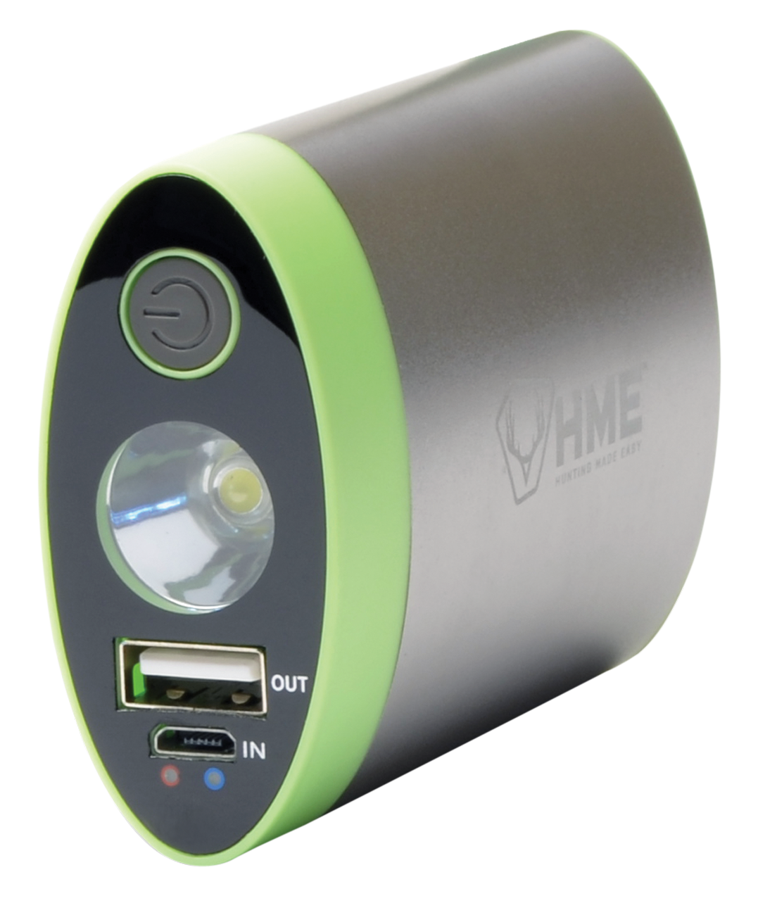 Hme Hand Warmer W/ Built In Flashlight And Charger Bank