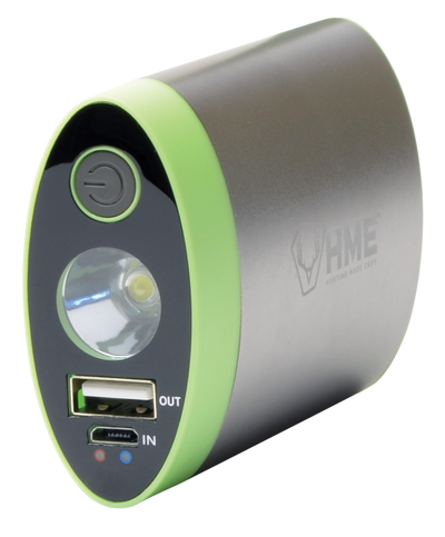 Hme Hand Warmer W/ Built In Flashlight And Charger Bank