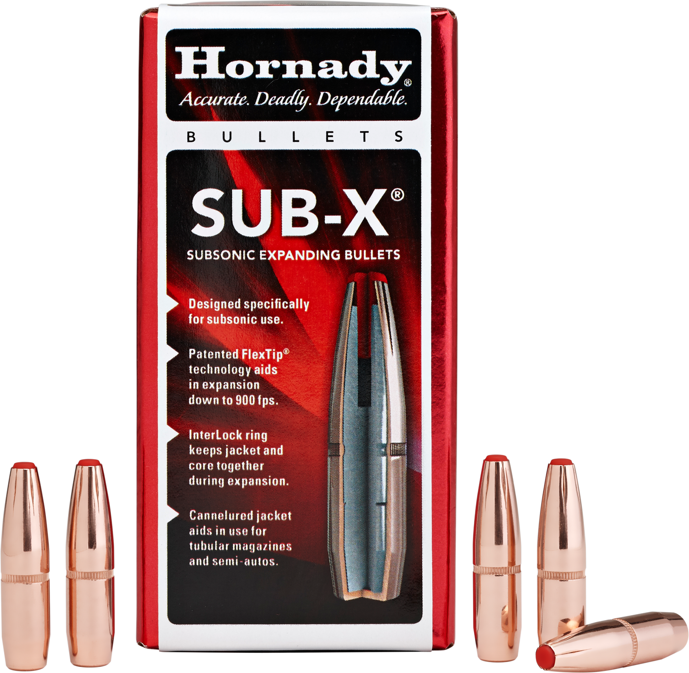 Hornady Sub-x Bullets 30 Cal. .308 190 Gr. Sub-x 100 Box