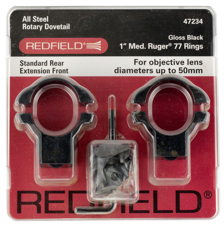 Redfield Mounts Dovetail, Red 47236  Stl Rings 1in Hi Rug77 Matt
