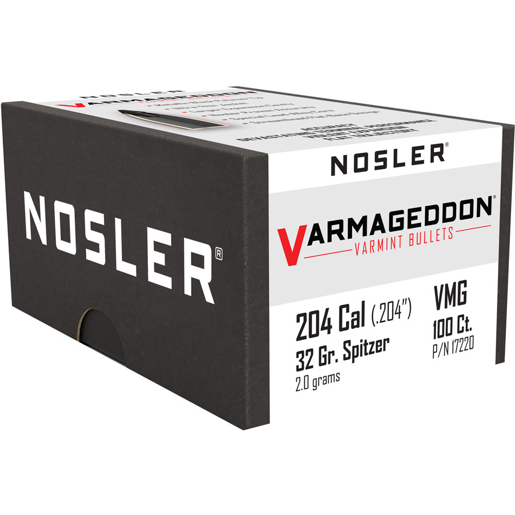 Nosler Varmageddon Bullets .20 Cal. 32 Gr. Fb Tipped 100 Pk.