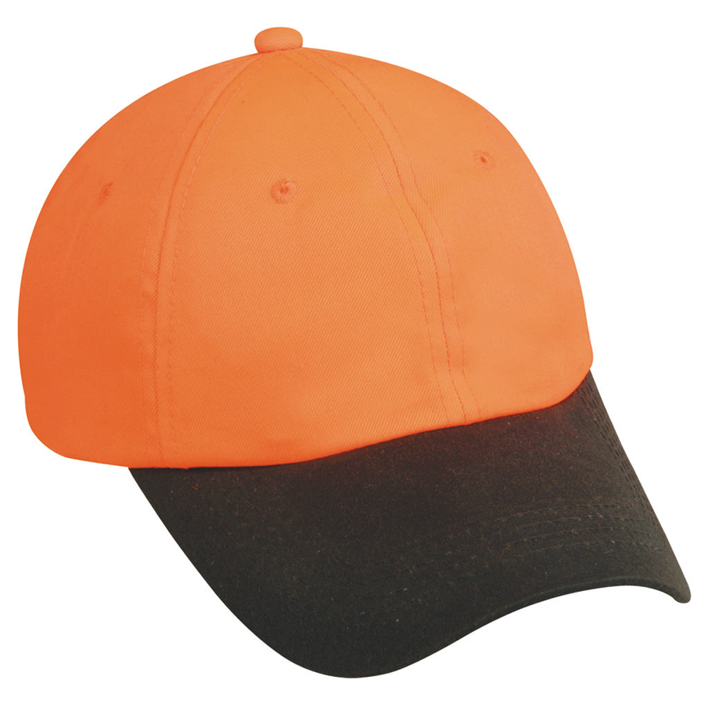 Outdoor Cap 6 Panel Waxed Cotton Hat Blaze Orange/brown