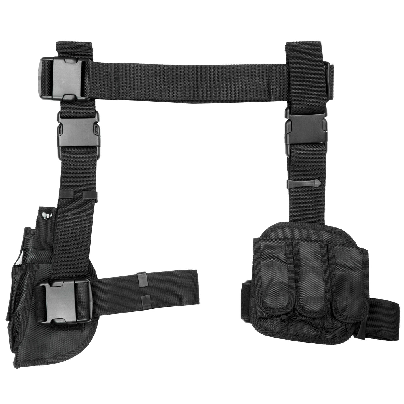 Vism 3Pc Drop Leg Gun Holster And Magazine Holder-Black