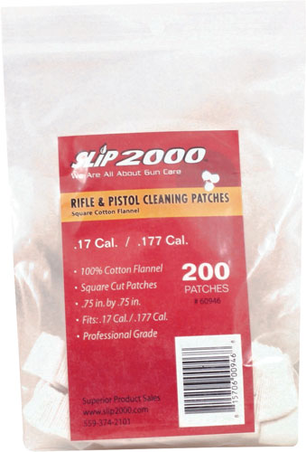 Slip 2000 Cleaning Patches - Square .17/.177 .75" 200-pack