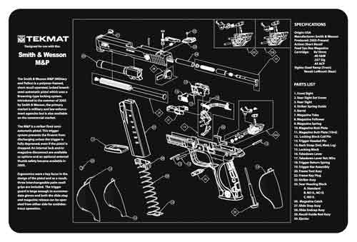 Tekmat Armorers Bench Mat - 11"x17" S&w M&p Pistol