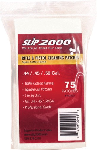 Slip 2000 Cleaning Patches 3" - Square .44/.45/.50 Cal 75-pack