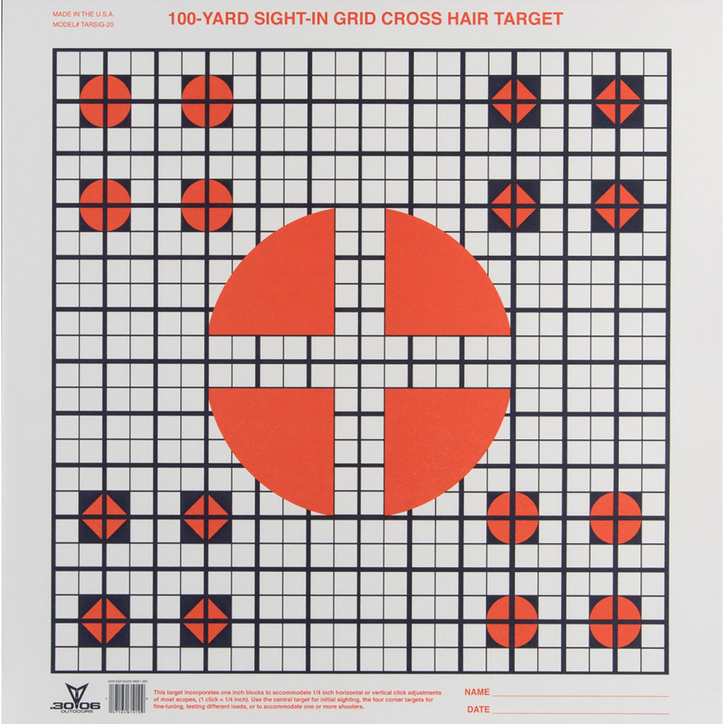 30-06 Sight In Grid Target 20 Pk.