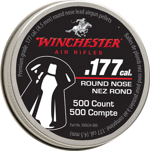 Winchester .177 Rn Pellet - 500 Count Tin 6 Pack Case
