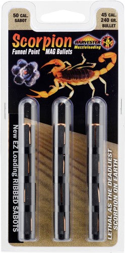 Harvester Scorpion 50 Cal. - 240gr .451 Funnel Point 12pk