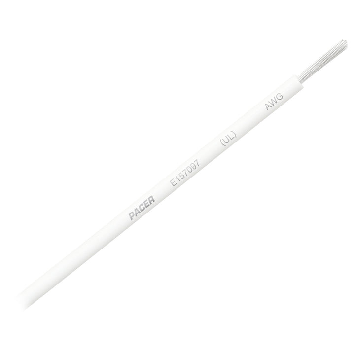 Pacer White 10 AWG Primary Wire - 25&