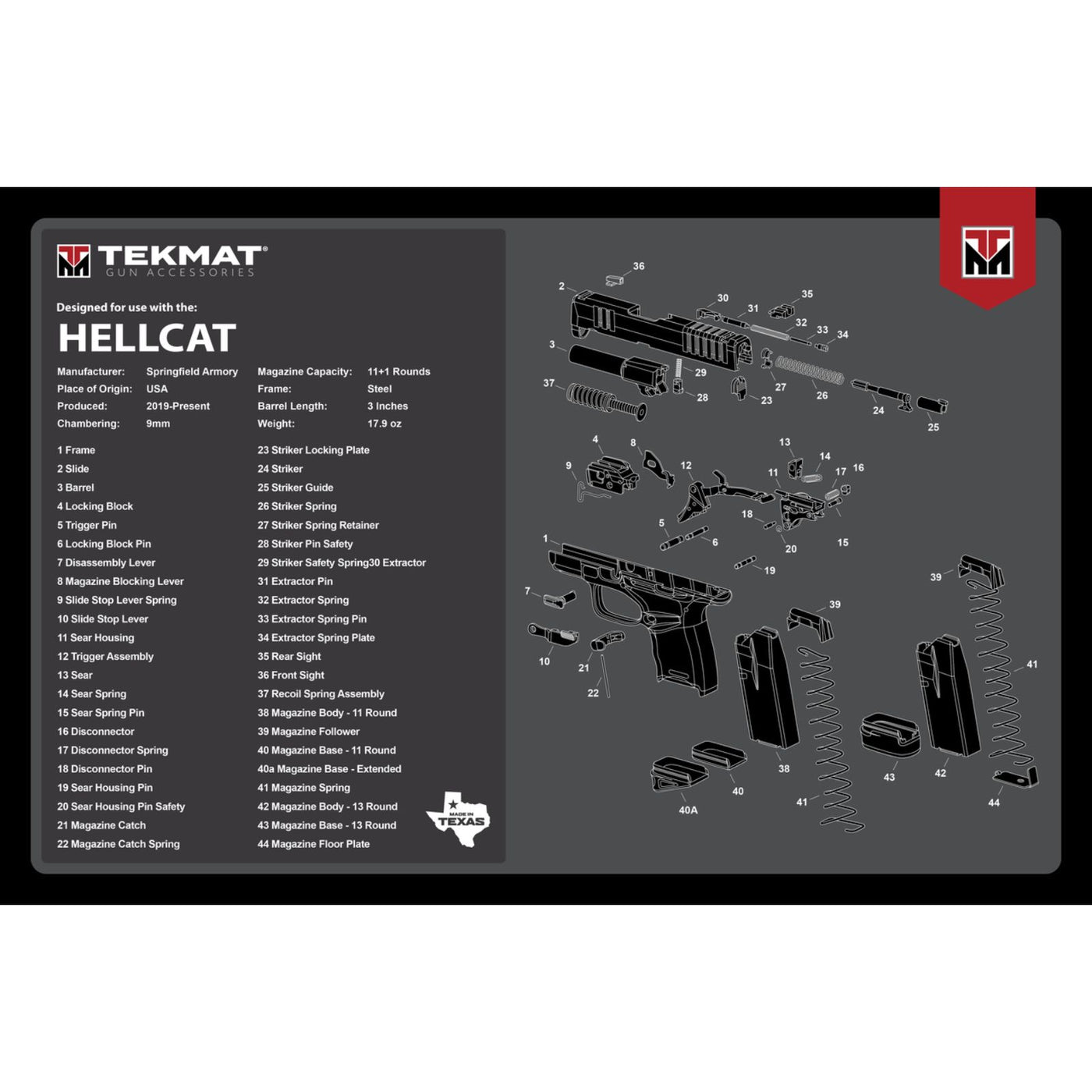 Tekmat Springfield Hellcat Gun Cleaning Mat