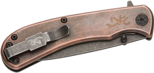 Browning Knife Rivet Folder - 3" Copper W/finger Flipper