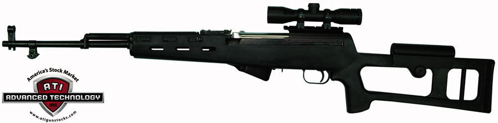 Adv. Tech. Stock For Sks Rifle - Fiberforce Style Black Syn