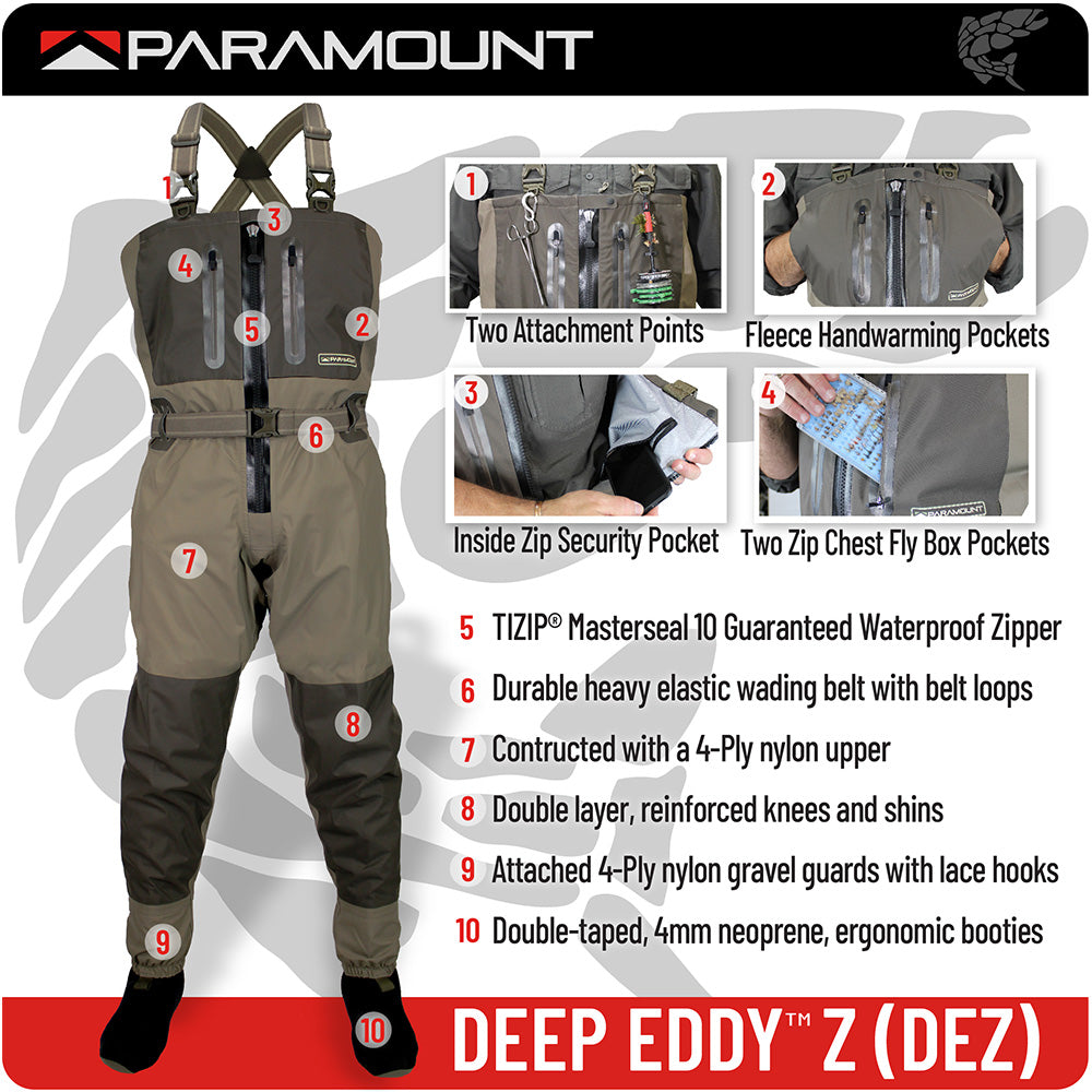 Paramount DEEP EDDY Zippered Breathable Chest Wader