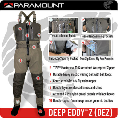 Paramount DEEP EDDY Zippered Breathable Chest Wader