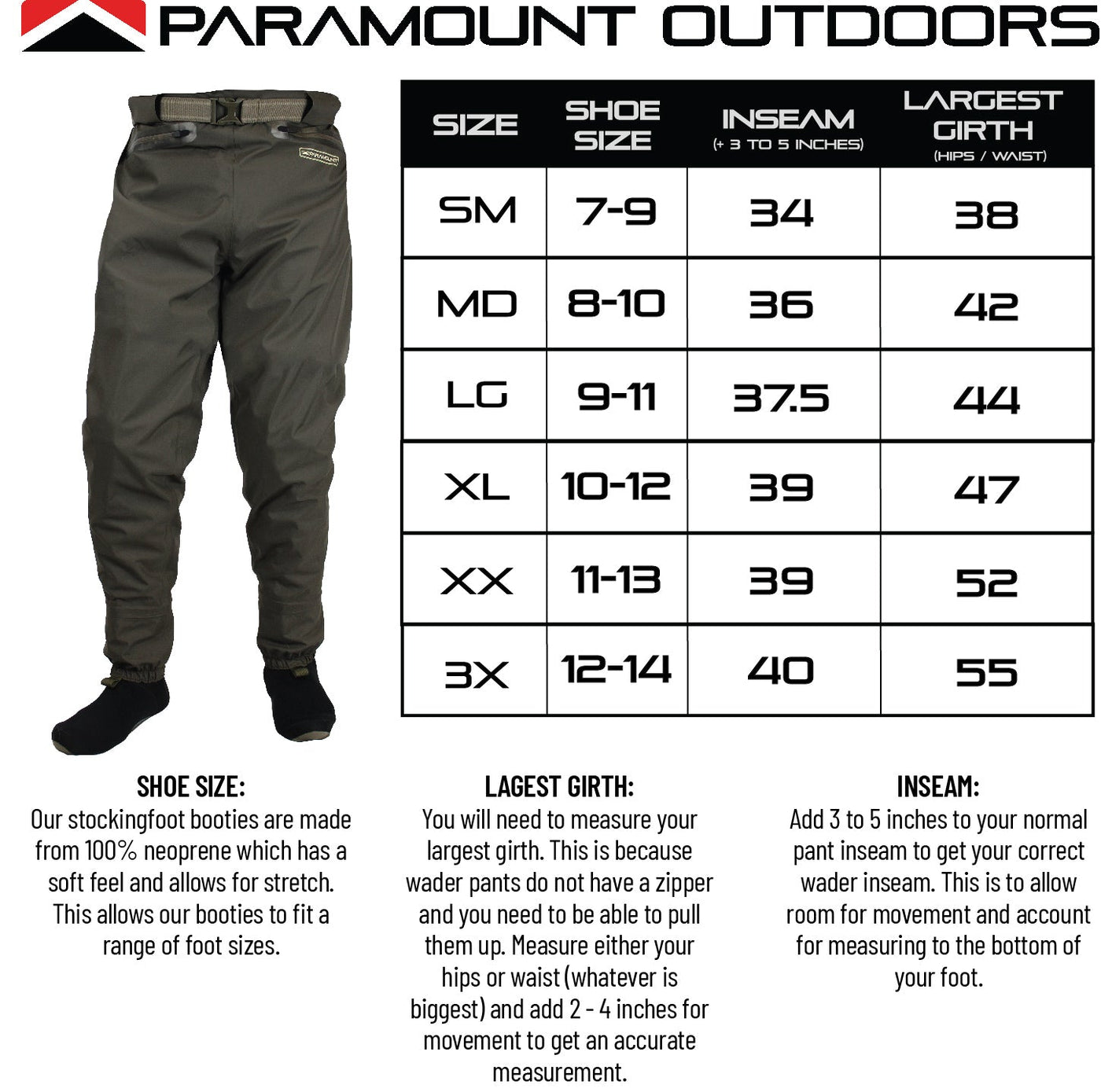 Paramount FAST EDDY Waist High Wader Pant