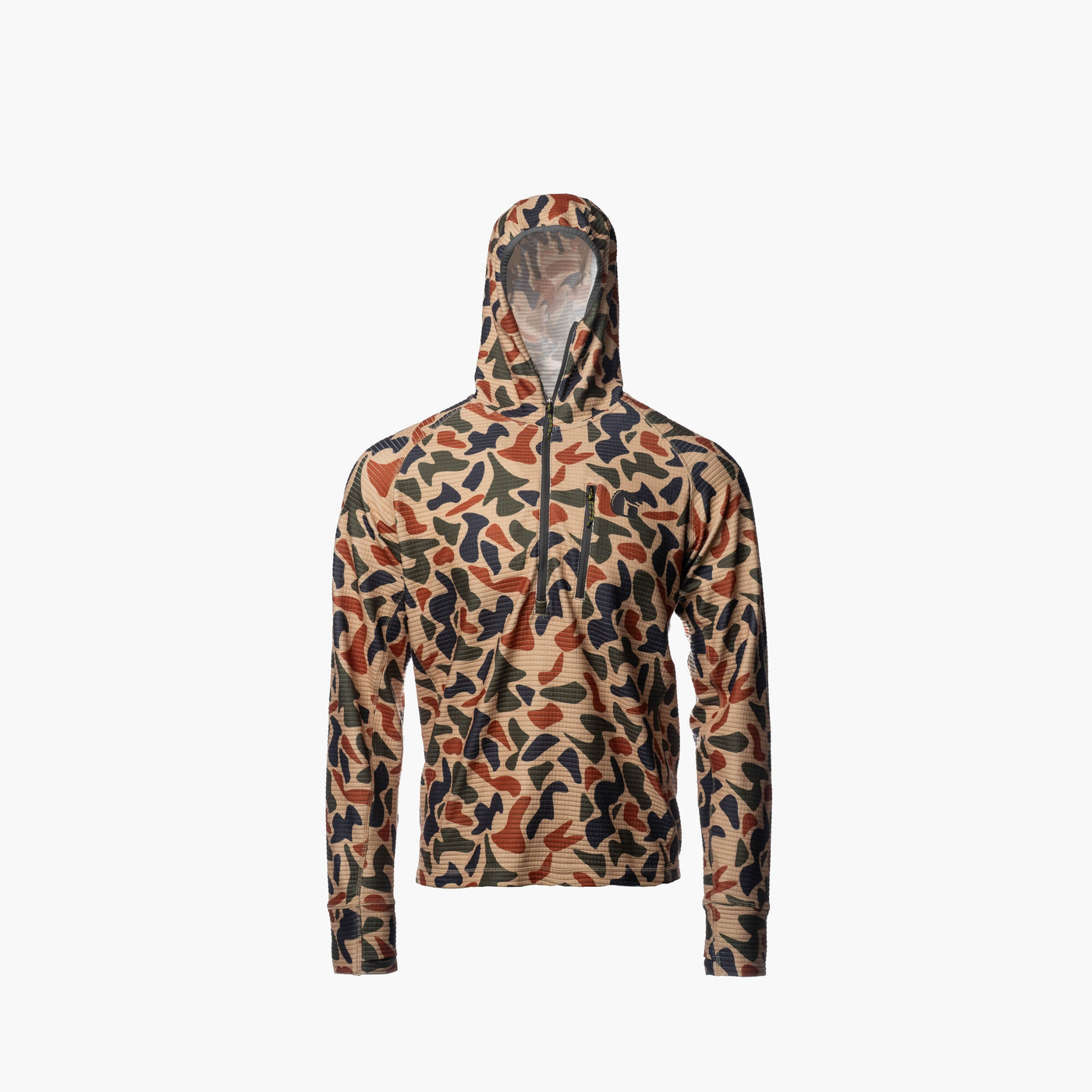 Gator Waders Waypoint Grid Fleece 1/2 Zip Hoodie | Mens - Old School Camo