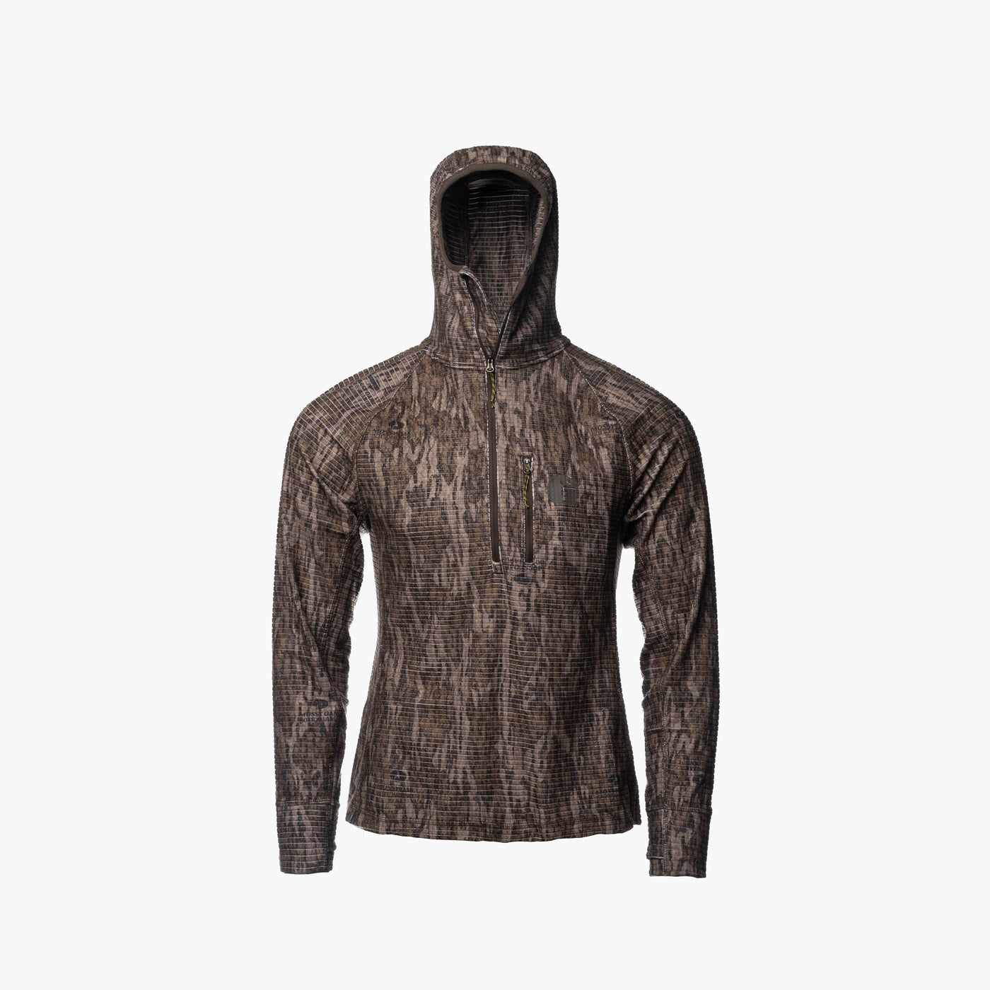 Gator Waders Waypoint Grid Fleece 1/2 Zip Hoodie | Mens - Mossy Oak Bottomland