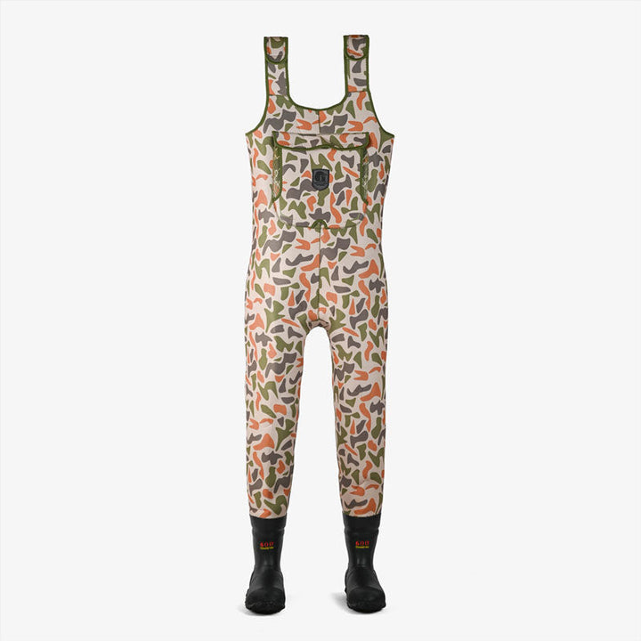 mens retro waders old school - front view