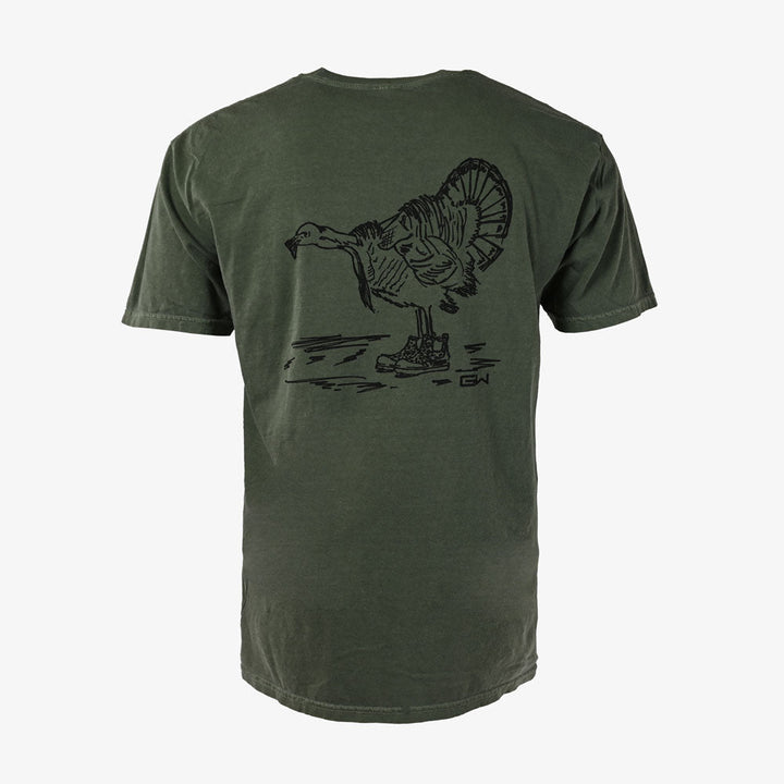 Gator Waders Turkey Strut Graphic Tee | Military Green