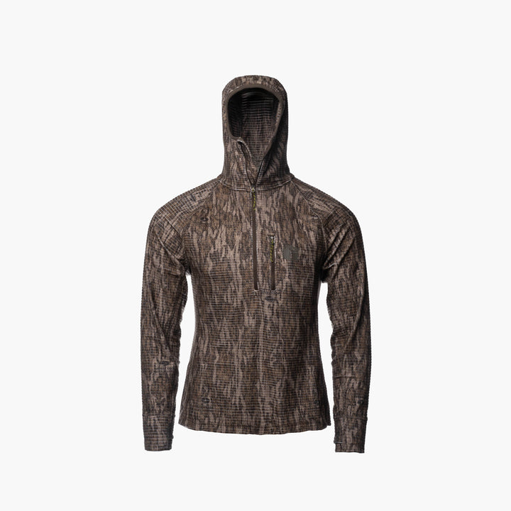 Gator Waders Waypoint Grid Fleece 1/2 Zip Hoodie | Womens - Mossy Oak Bottomland