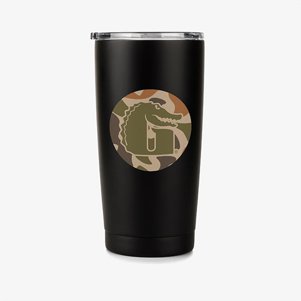 Gator Wader 3.5-inch Old School Camo Circle "G" Decal | White