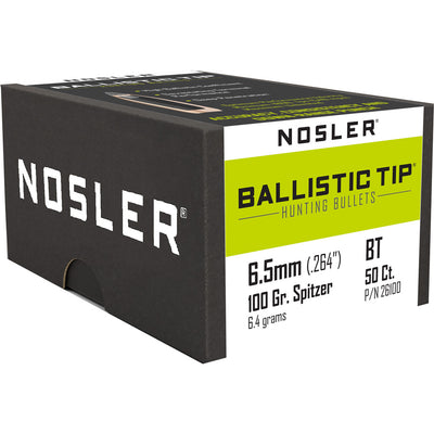 Nosler Ballistic Tip Hunting Bullets 6.5mm 100 Gr. Spitzer Point 50 Pk.