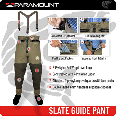 Paramount SLATE Zippered Waist High Guide Pant