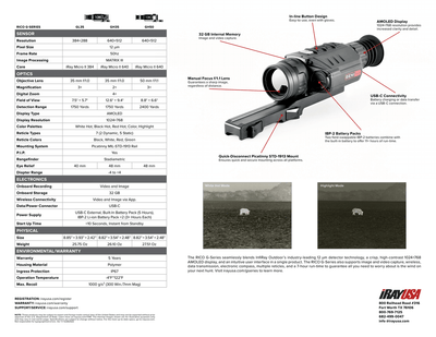 Iray Usa RICO G 640 3X 50mm Thermal Weapon Sight