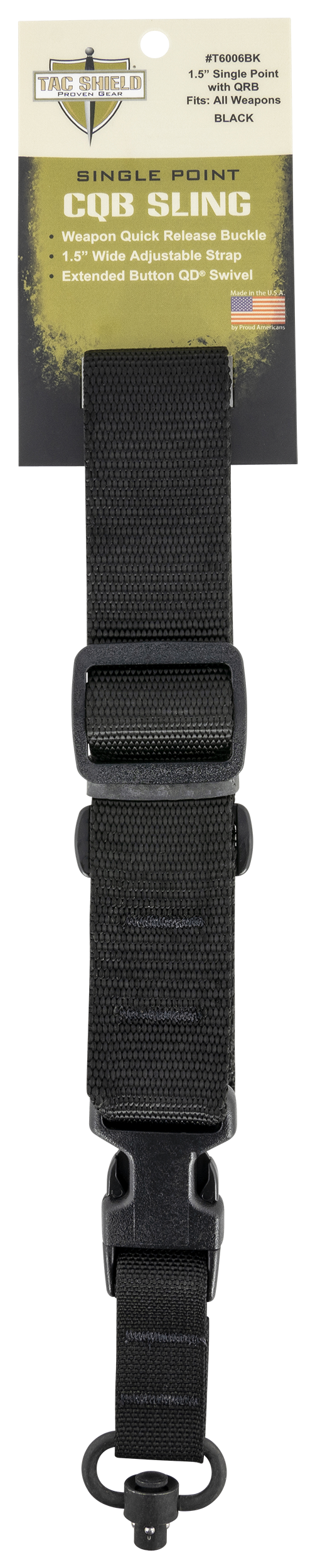 Tac Shield Sling Single Point - Cqb Tactical Ext Button Swivel