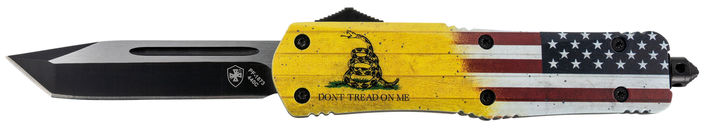 Templar Knife Don't Tread On Me, Temp Ldtom231 Lrg   Dont Tread On Me Tanto440c Blk