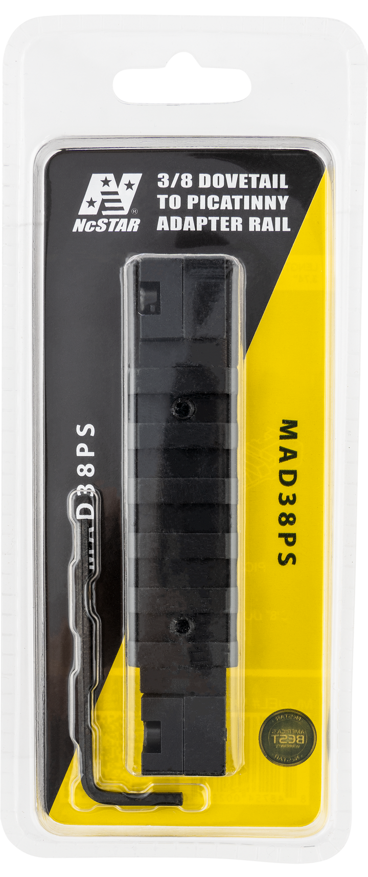 Ncstar 3/8 Dovetail To Picatinny Adapter, Nc Mad38ps       3/8 Dovetail To Pict Rail Adapt
