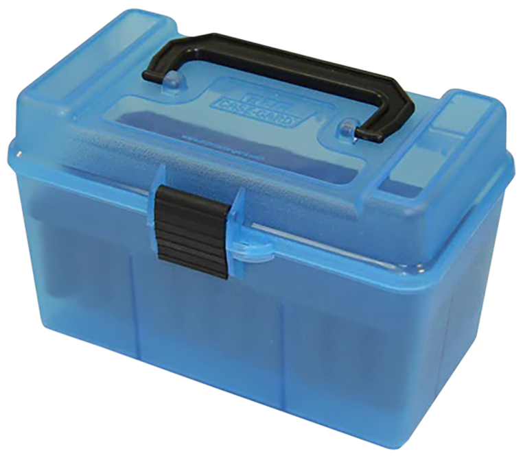Mtm Deluxe Ammo Box 50-rounds - Rifle 7mm Rm To 300 Wm Clr Blu