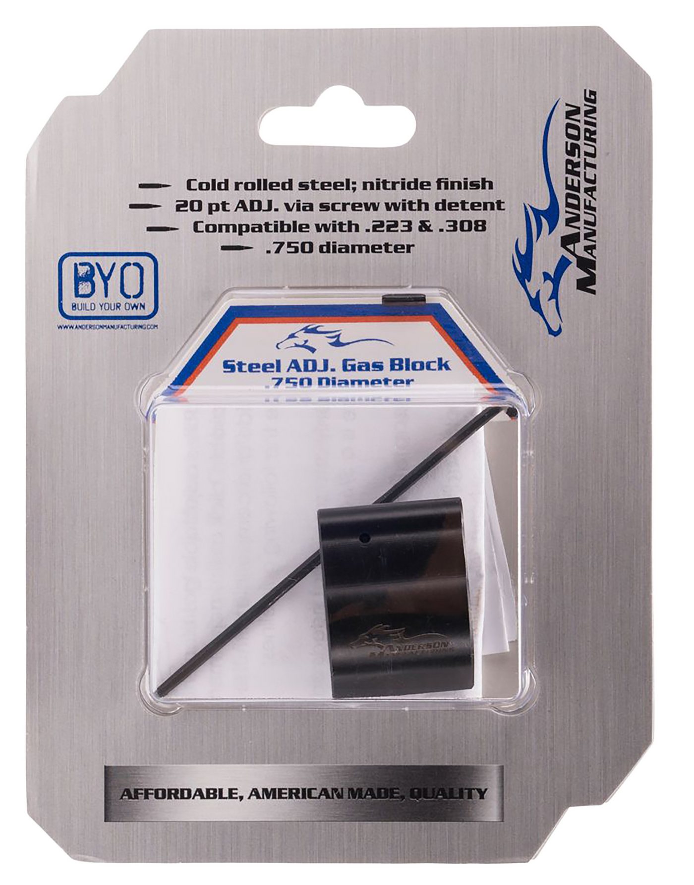 Anderson Low Profile Gas Block, And G2-l054-d000-0p Ar10 Lopro Gas Block .750