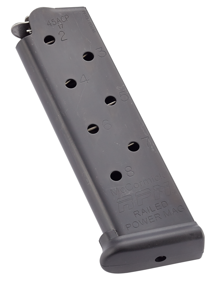 Chip Mccormick Custom Railed Power Mag, Chip Mrpm45fs8b  17230 Rl Pwr Mag 1911 45  8r  Blk