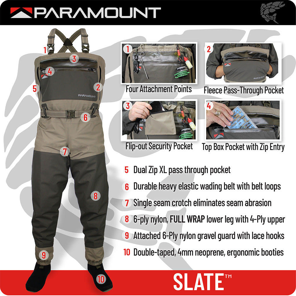 Paramount SLATE Breathable Stockingfoot Chest Wader