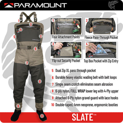 Paramount SLATE Breathable Stockingfoot Chest Wader