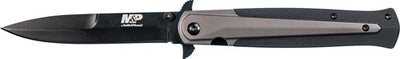 S&w Knife M&p Dagger 4" Blade - Black/fde W/ Pocket Clip
