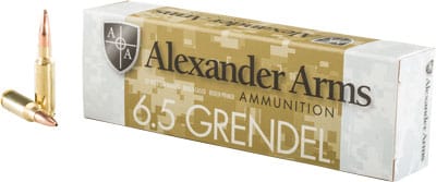 Alexander Arms Alexander 6.5 Grendel 123gr - 20rd 10bx/cs Lapua Scenar Ammo