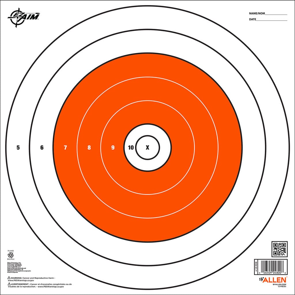 Allen Ezaim Bullseye Paper Targets 12x12 12 Pk. Targets And Traps