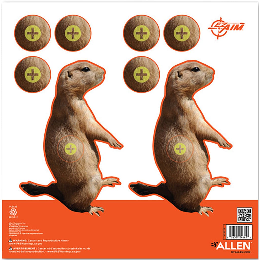 Allen Ezaim Prairie Dog Paper Target 8x8 12 Pk. Shooting Gear and Acc