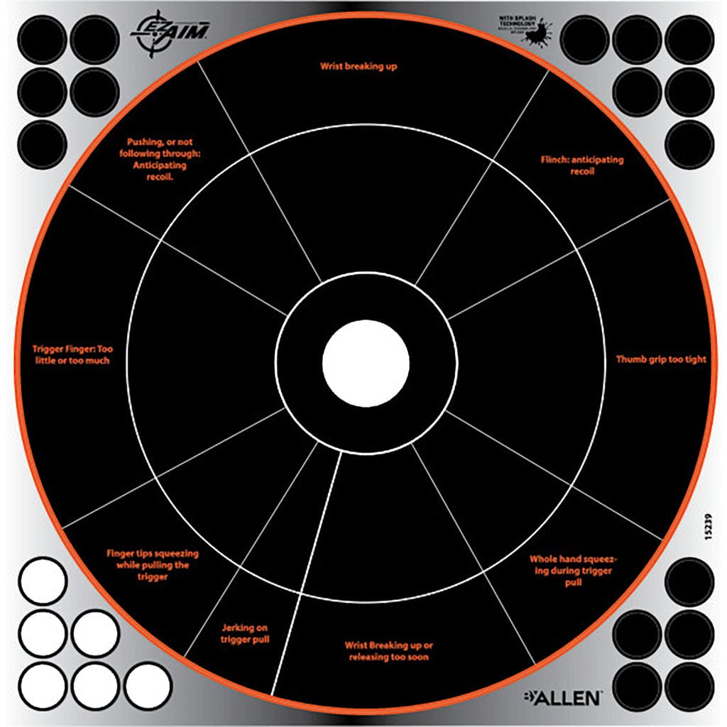 Allen Ezaim Reflective Handgun Trainer Adhesive Target 12x12 4 Pk. Shooting Gear and Acc