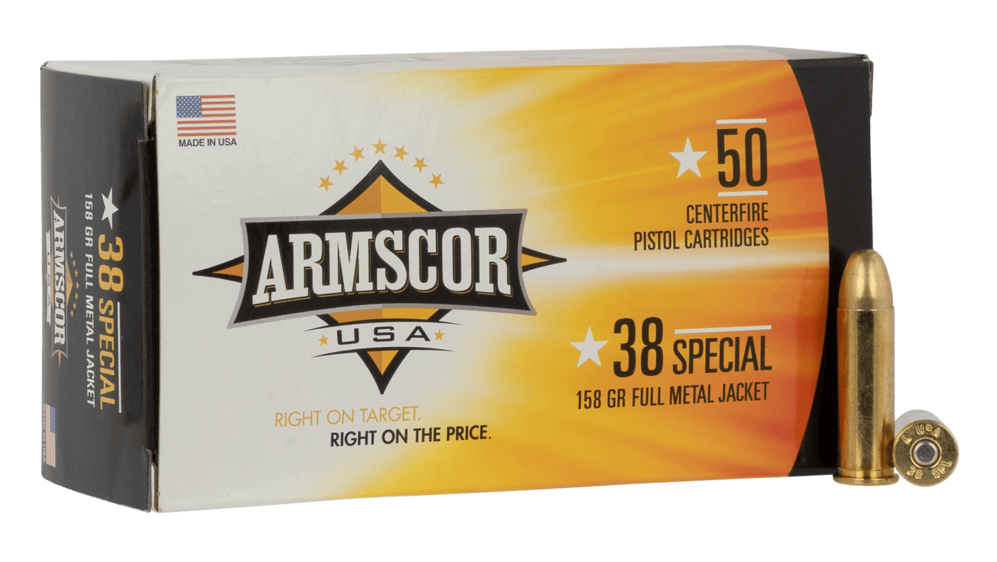 ARMSCOR Armscor 38 Special 158gr Fmj - 50rd 20bx/cs Made In Usa Ammo