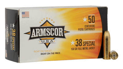 ARMSCOR Armscor 38 Special 158gr Fmj - 50rd 20bx/cs Made In Usa Ammo
