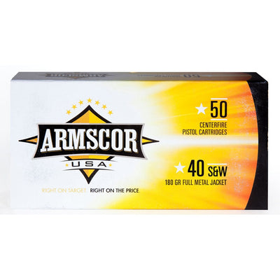 ARMSCOR Armscor Range Pistol Ammo 40 S&w 180 Gr. Fmj 50 Rd. Ammo